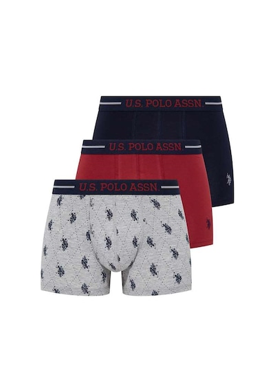 U.S. Polo Assn. U.s Polo Assn. 80328 Erkek 3 Lü Boxer-bordo&lacivert&grmlj.baskılı