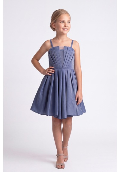Mnk Baby & Kids Kız Çocuk Meis Kristal Abiye Elbise M00860 İndigo