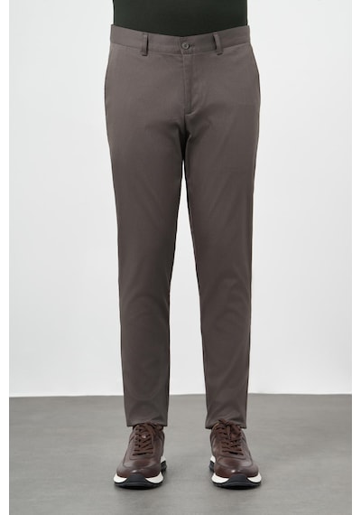 İmza Koyu Haki Düz Armürlü Pamuklu Yan Cep Comfort Fit Casual Pantolon 1003245164 Koyu Haki