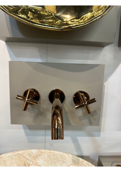 İsaoğlu Yapı Bakır Ankastre Lavabo Bataryası Gpd Bronz Duvardan Armatür Bakır