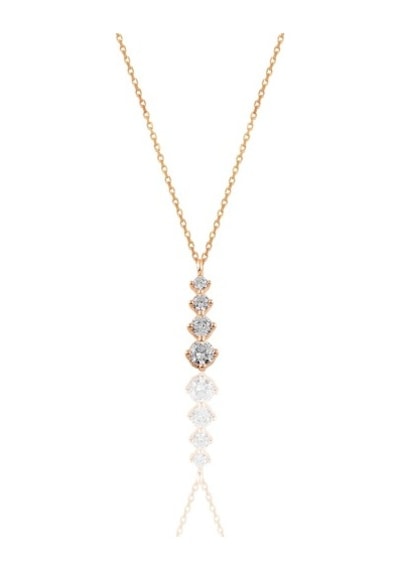 Gümüş Rose Zirkon Taşlı Işıltılı Ikili Set