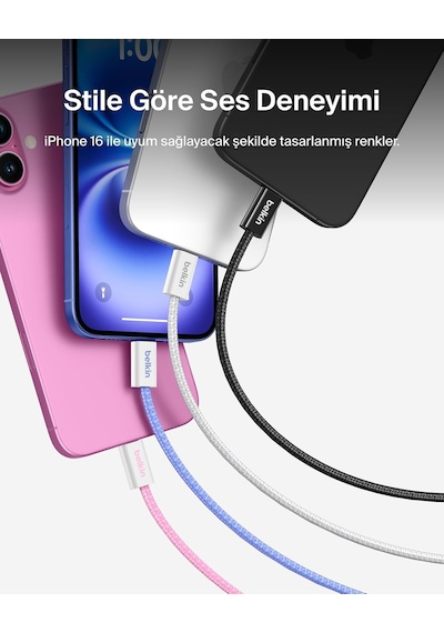 2'li Örgülü Usb-c - Usb-c Kablo, 1,5 M, 60 W, Yumuşak, Esnek Ve Hızlı Şarj Kablosu, İphone 17 Ve 16 Serisi, Galaxy S25, Pixel 10, Apple iPad Pro Ve Daha Fazlasıyla Uyumlu, Beyaz