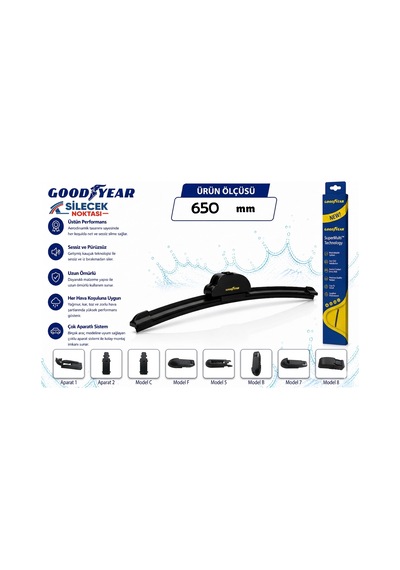 Goodyear Ön Silecek 650mm 8 Aparatlı