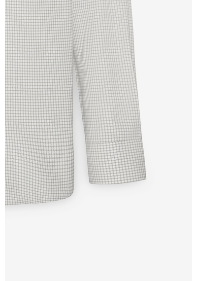 AC&Co / Altınyıldız Classics Erkek Beyaz Bej Kolay Ütülenebilir Slim Fit Dar Kesim Düğme Yaka Gofre Desenli Gömlek Beyaz Bej