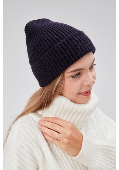 Derikem Basic Şık Standart Lüks Unisex Tiftik Bere Lacivert