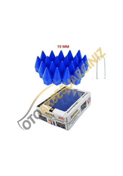A Kalite Mefsa Bijon Kapağı Sivri 19 Mm Mavi 20 Li Set