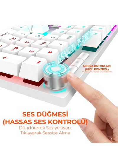 Ikg-430t Mekanik Gaming Klavye Red Switch Rgb Led 17 Efekt Ses Düğmeli Anti Ghosting 105 Tuş