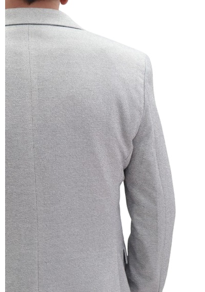 Twenhil Dmctekstil Erkek Ckt-203 Desenli İtalyan Kesim Dar Kalıp Tek Düğme Blazer Ceket Gri