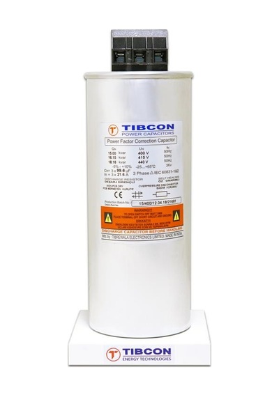 TİBCON 15Kvar 400V Trifaze Silindir Tip Kondansatör