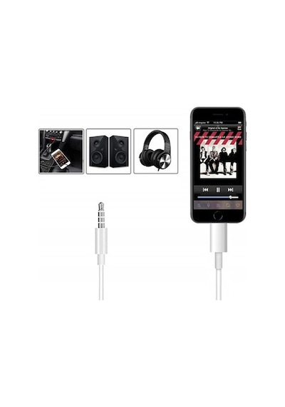 Lightning To Aux Kablo 1Mt 3.5Mm Aux Ses Dönüştürücü