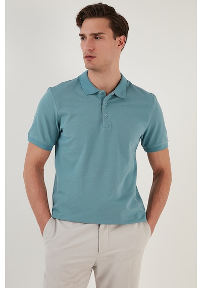 Buratti Pamuklu Regular Fit Düğmeli Erkek Polo Yaka T Shirt 5902127 Mavi