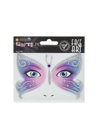 Face Art Decor Yuz Susleme Etiketi Kelebek Çok Renkli