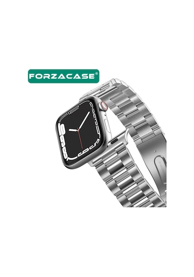 Forzacase Apple Uyumlu  Watch 10 Series 46mm İle Metal Bakla Kordon Kayış - Fc179 Gümüş