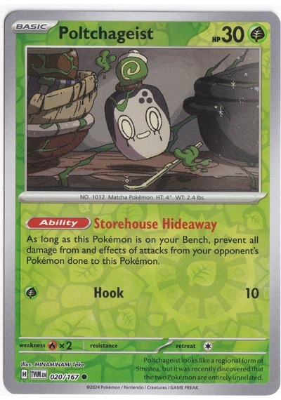 Poltchageist Reverse Holo 020/167 - Twilight Masquerade - Pokemon Kartı Mint