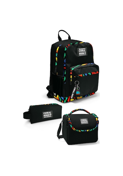 Coral High Siyah Grafiti 3'lü Okul Çanta Seti Set0123633