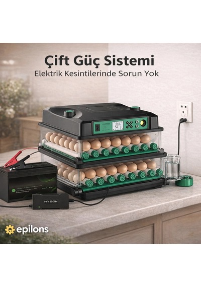 Fx-128 Model Tam Otomatik Kuluçka Makinesi Çift Katlı, Çift Güç Sistemli, Su Hazneli Yeni Nesil İn