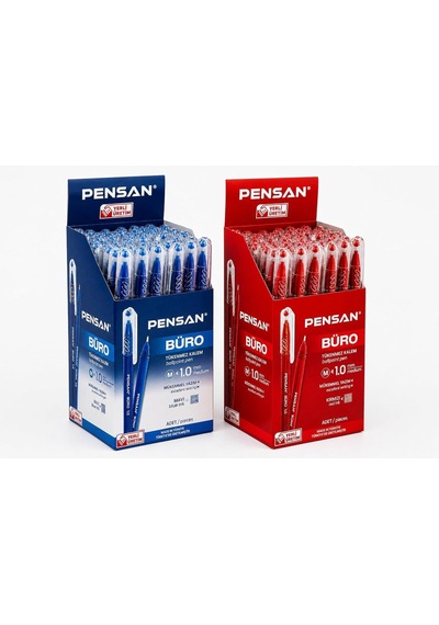 Pensan Büro 2270 Tükenmez Kalem, 1.0 Mm Medium Uç, Mavi, Ofis, Okul Ve Kırtasiye Kullanımı İçin Akıcı Yazım Ka Genel
