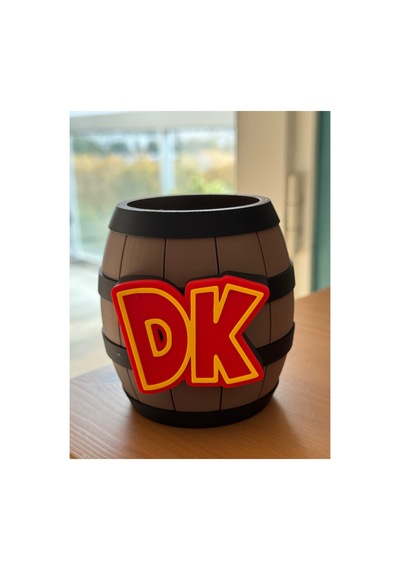 Donkey Kong Varil Kalemlik 3d Baskı Oyun Temalı Masaüstü Kalem Tutucu Sarı