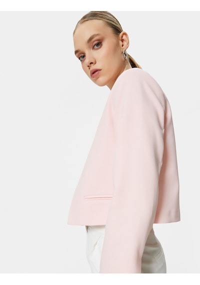 Koton Crop Blazer Ceket Yakasız Cepli Pudra 4sak50044uw 4SAK50044UW272 Pudra