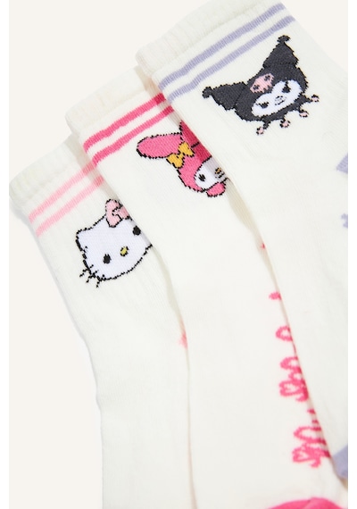 Defacto Hello Kitty And Friends 3lü Desenli Pamuklu Uzun Çorap Kız Çocuk I5347a8nskr1 Çok Renkli-kr1