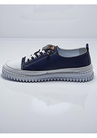 Cem Pekşen Be Fast One C-120 Kadın Günlük Deri Comfort Sneaker Beyaz - Lacivert