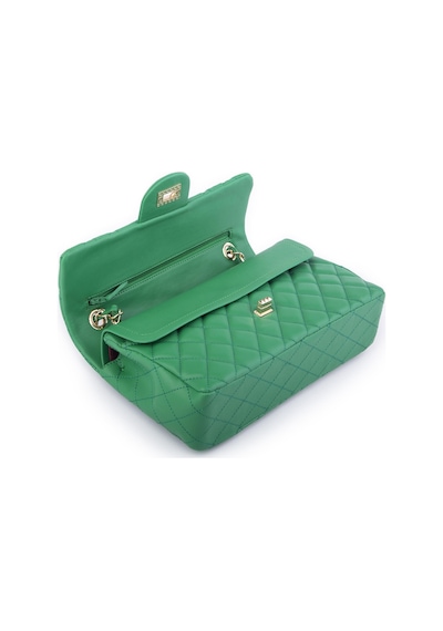 Nas Bag Kadın Çapraz Çanta Büyük Boy Zincirli Kapitone Çim Yeşili Nova En:26 Boy:16 Cm Yeşil