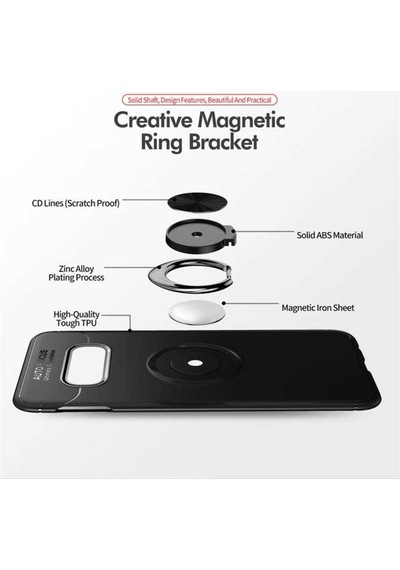 Samsung Galaxy Uyumlu S10E Kilif Yüzüklü Tam Korumali Silikon Kapak 417338484