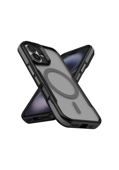 Apple Uyumlu iPhone 16 Plus Kılıf M-safe Şarj Özellikli Renkli Kenar Airbag Şeritli Zore Lamer Kapak Çok Renkli