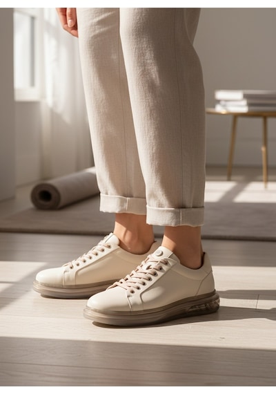 2274-zanelle Hakiki Full Duble Deri Üst Kalite Premıum Erkek Sneaker Ayakkabı Bej
