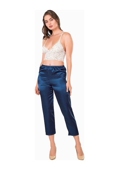 Hepsine Rakip Kadın İp Askılı Bralet Saten Pantolon Pijama Takımı Altüst Gecelik 001