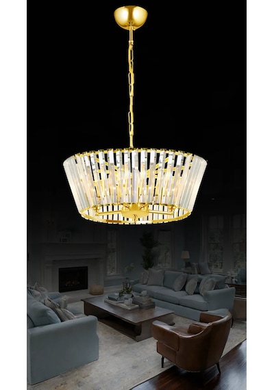 Serenne 40'lık Taşlı Avize 9656-t45-7t-hx Gold