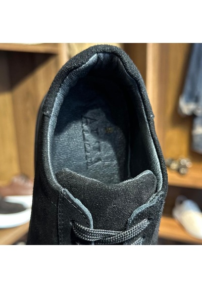 Alza %100 Hakiki Deri Erkek Sneaker Günlük Rahat Ve Şık Ayakkabı - Siyah Süet