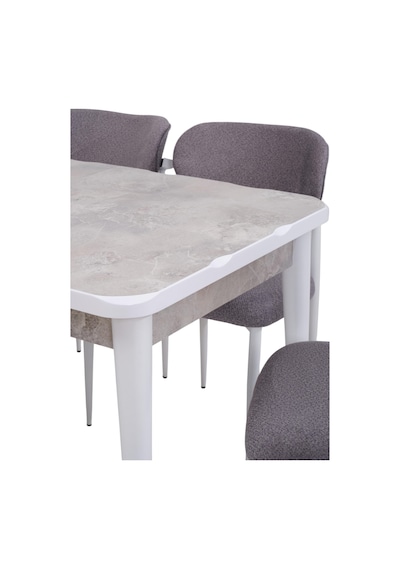 Rambla Mdf Açılır Lak Panel Mutfak Masa Sandalye Takımı 80 130cm Beyaz