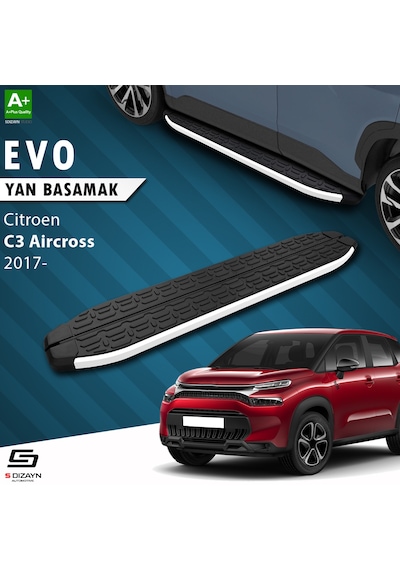 S-dizayn Citroen C3 Aircross Evo Aluminyum Yan Basamak 183 Cm 2017 Üzeri