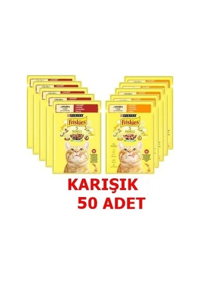 Purina Friskies Pouch Karışık Kedi Maması 50 x 85 G