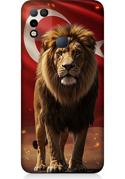 İnfinix Hot 11 Play Uyumlu Al Bayrak Ve Aslan Desenli Silikon Kılıf Çok Renkli