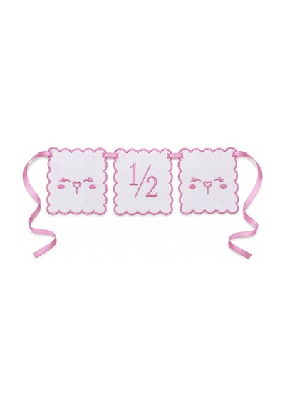 Tly Home & Baby 1/2 Yaş Nakışlı 3 Lü Doğum Günü Flaması Pembe Diğer