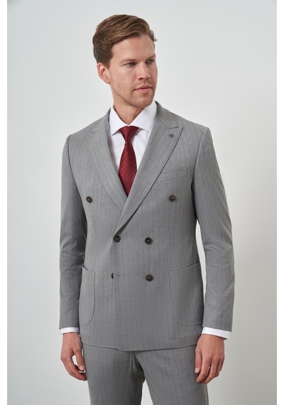 Morven Erkek Gri Poliviskon Trend Kruvaze Çizgili Desen Slim Fit Sivri Yaka Takım Elbise 25ms001020100 Gri Morven Erkek Gri Poliviskon Trend Kruvaze Çizgili Desen Slim Fit Sivri Yaka Takım Elbise 25ms001020100 Gri