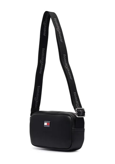 Tommy Hilfiger Kadın Marka Logolu Günlük Kullanıma Uygun Siyah Omuz Çantası Aw0aw19042 Bds