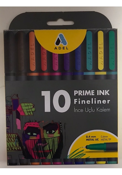 Prime Ink Fineliner 10lu Klasik Renkler Yeni Ürün