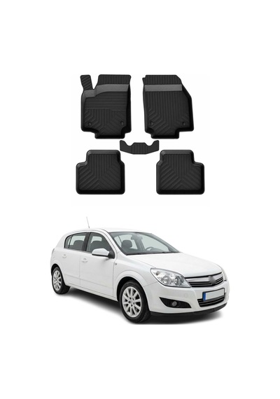 Opel Astra H Hb 2004-2010 Uyumlu 4d Havuzlu Paspas Kauçuk Siyah 5 Parça
