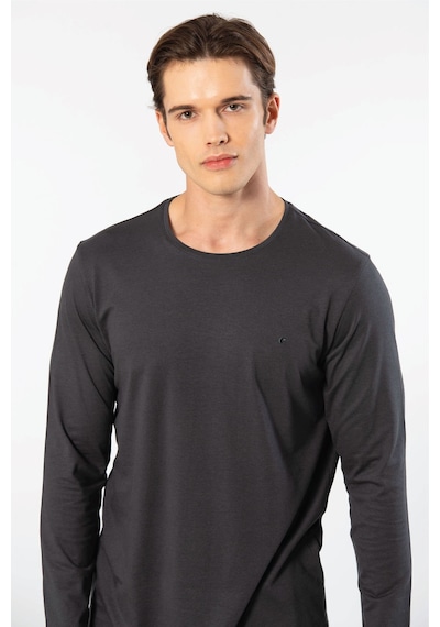 Cacharel Erkek Modal Pamuk Bisiklet Yaka T-shirt 2242/antrasit Antrasit