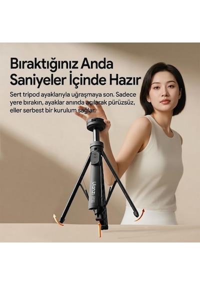 Ulanzi Mt85 Otomatik Açılır Manyetik Telefon Tripodu Ve Selfie Stick 150cm - T122