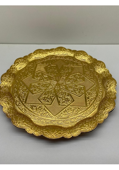 24cm Metal Tepsi Gümüş Ve Altın Renk 001