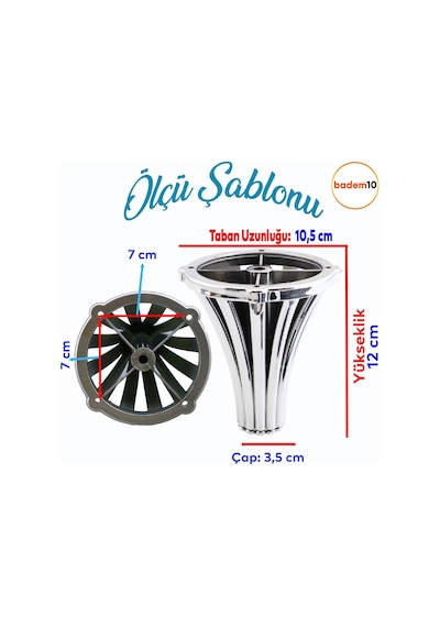 4 Adet İstanbul 12 Cm Krom Mobilya Kanepe Koltuk Tv Ünitesi Konsol Ayağı Ayak Ayakları 6395751