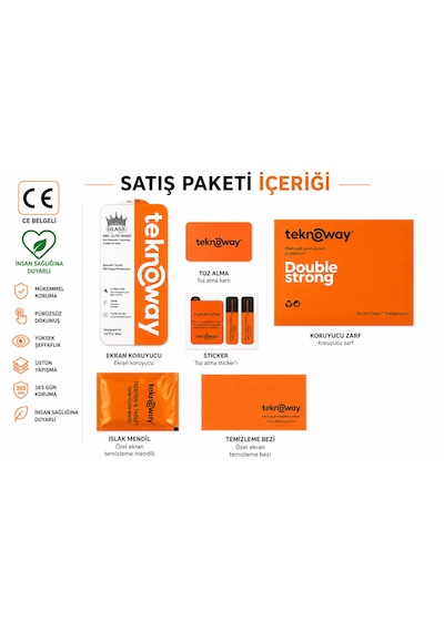 Teknoway İllede Apple Uyumlu iPhone 18 Pro Max / 17 Pro Max Ekran Koruyucu Tam Kaplama Şeffaf