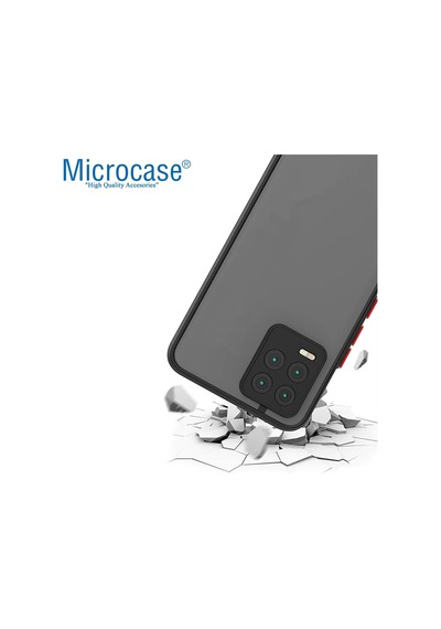Microcase Realme 8 Pro London Serisi Sert Kılıf - Buzlu Siyah