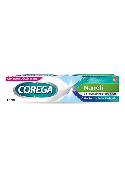 Corega Gün Boyu Güçlü Tutuş Naneli Diş Protez Yapıştırıcı Krem 40 G