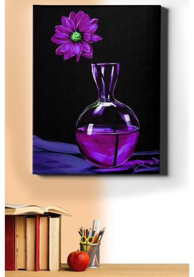 Webstyle Sayılarla Boyama Seti Kasnaklı Mor Ve Çiçek 60 X 75 Cm