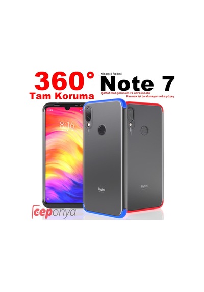 Xiaomi Redmi Note 7 Kamera Korumali Seffaf 360 Tam Koruma Kilif 396887304